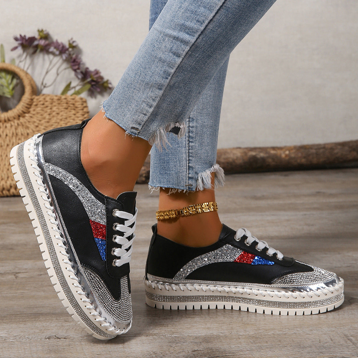 Rana Rhinestone Sneakers