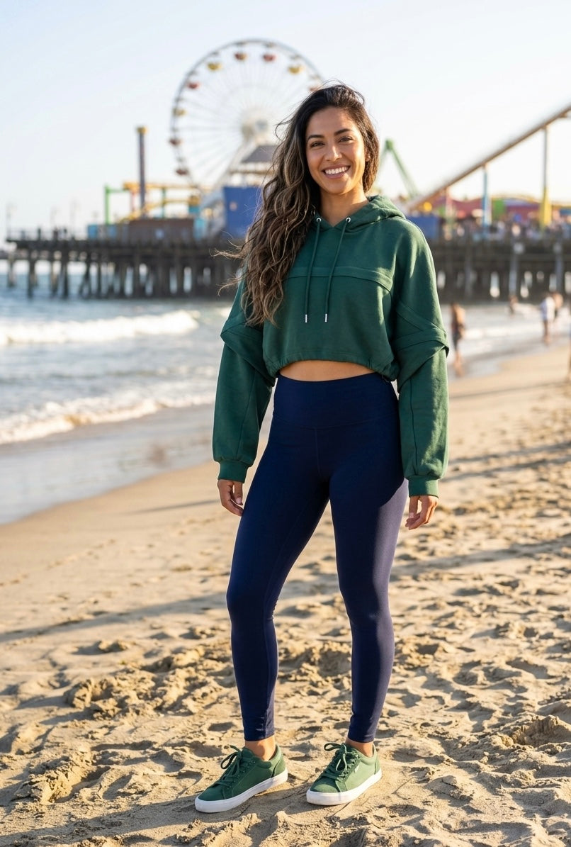 Olivia Olive Cropped Hoodie